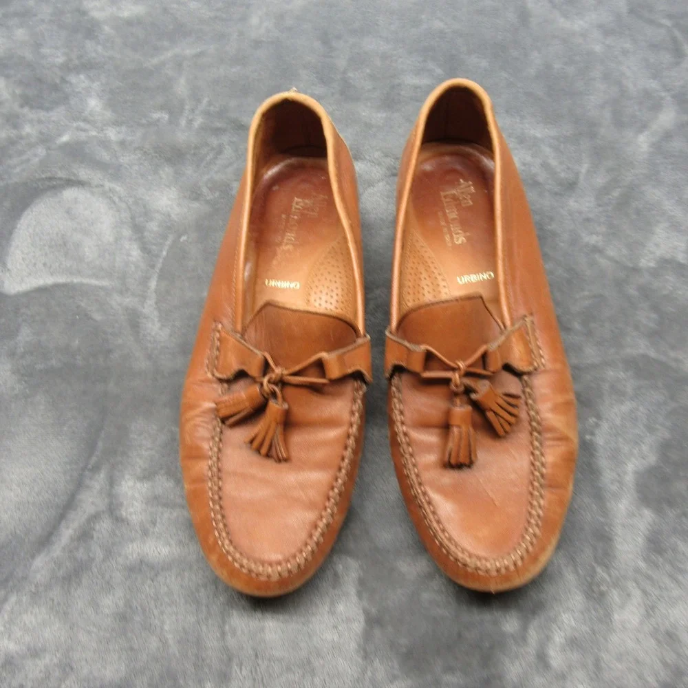Allen Edmonds Urbino Loafers Men 8.5D Brown Leather Tassel Dress Italy Made Shoe